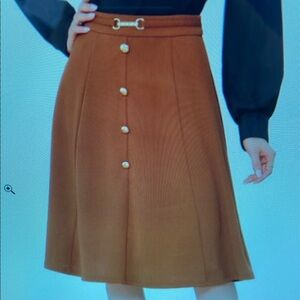 Elegant Brown A-Line Skirt